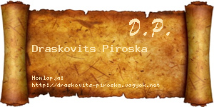 Draskovits Piroska névjegykártya